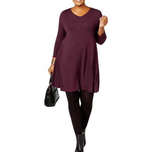 Style & Co. Dresses & Skirts - Style & Co Plus Size V-Neck A-Line Swing Dress